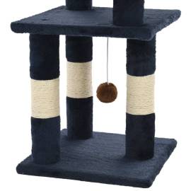 Ansamblu pentru pisici, stâlpi din funie sisal, 65 cm, albastru, 5 image