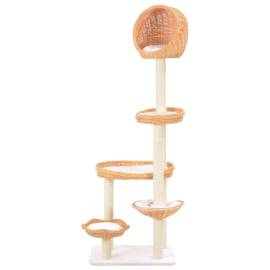 Ansamblu pentru pisici cu stâlp din funie sisal, lemn de salcie, 2 image