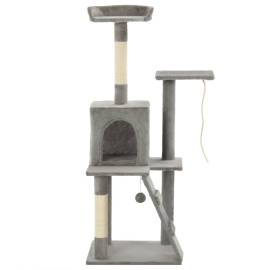 Ansamblu pisici, stâlpi cu funie de sisal, 120 cm, gri, 2 image