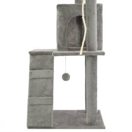 Ansamblu pisici, stâlpi cu funie de sisal, 120 cm, gri, 6 image