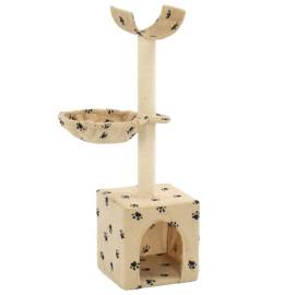 Ansamblu pisici cu funie sisal, 105 cm, imprimeu lăbuțe, bej, 2 image