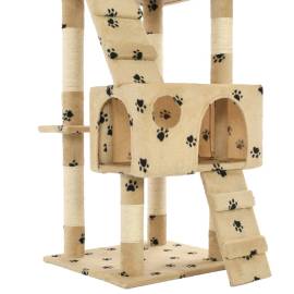 Ansamblu pisici cu funie sisal, 170 cm, imprimeu lăbuțe, bej, 6 image