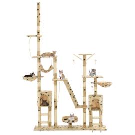 Ansamblu pisici cu funie sisal, 230-250 cm imprimeu lăbuțe, bej, 2 image