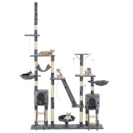 Ansamblu pisici cu funie sisal, 230-250cm, imprimeu lăbuțe, gri, 2 image