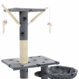 Ansamblu pisici cu funie sisal, 230-250cm, imprimeu lăbuțe, gri, 5 image