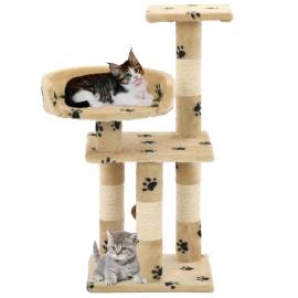 Ansamblu pisici cu funie sisal, 65 cm, imprimeu lăbuțe, bej, 2 image