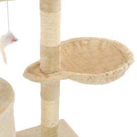 Ansamblu pisici cu stâlpi din funie de sisal, 138 cm, bej, 7 image