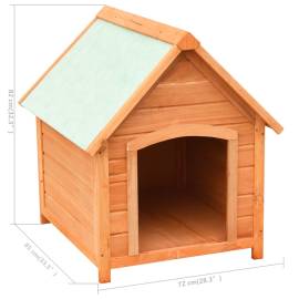 Cușcă de câine, 72x85x82 cm, lemn masiv de pin și brad, 8 image