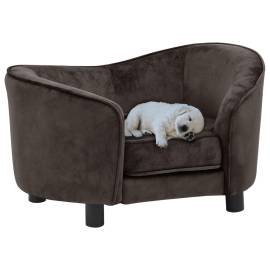 Canapea pentru câini, maro, 69 x 49 x 40 cm, pluș