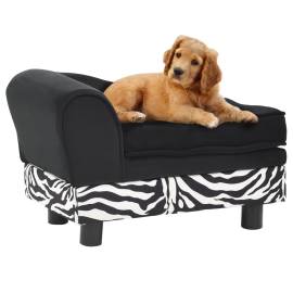 Canapea pentru câini, negru, 57x34x36 cm, pluș, 3 image