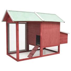 Coteț de păsări, roșu, 170 x 81 x 110 cm, lemn masiv pin & brad, 5 image