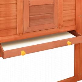 Cușcă de iepuri exterior, spațiu de joacă, maro, lemn de brad, 8 image