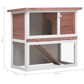 Cușcă de iepuri pentru exterior, 1 ușă, maro, lemn, 7 image