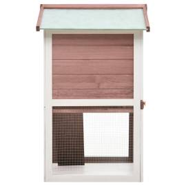 Cușcă de iepuri pentru exterior, 3 uși, maro, lemn, 4 image