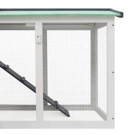 Cușcă exterior pentru iepuri mare, gri&alb, 145x45x85 cm, lemn, 4 image