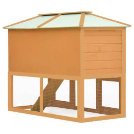 Cușcă pentru iepuri și alte animale, 2 niveluri, lemn, 5 image