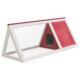 Cușcă pentru iepuri și alte animale, roșu, lemn, 3 image