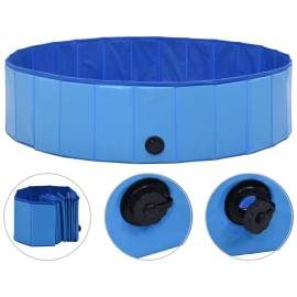 Piscină pentru câini pliabilă, albastru, 120 x 30 cm, pvc, 2 image