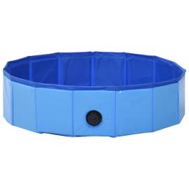 Piscină pentru câini pliabilă, albastru, 80 x 20 cm, pvc, 5 image