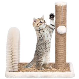 Ansamblu pisici, perie arcuită de îngrijire & stâlp de zgâriat