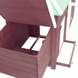 Coteț păsări cu un cuibar, cafeniu, 193x68x104 cm, lemn de brad, 5 image