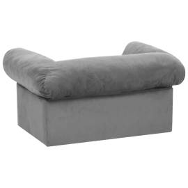 Canapea pentru câini cu sertar, gri, 75x50x38 cm, pluș, 6 image