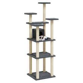 Ansamblu pisici, stâlpi din funie sisal, gri închis, 171 cm, 3 image