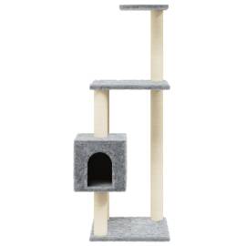 Ansamblu pisici, stâlpi din funie sisal, gri deschis, 104 cm, 4 image