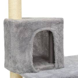 Ansamblu pisici, stâlpi din funie sisal, gri deschis, 119 cm, 6 image