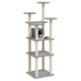 Ansamblu pisici, stâlpi din funie sisal, gri deschis, 171 cm, 3 image