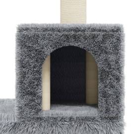 Ansamblu pisici, stâlpi din funie sisal, gri deschis, 188 cm, 7 image