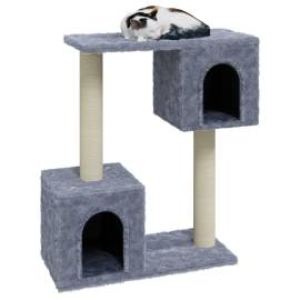 Ansamblu pisici, stâlpi din funie sisal, gri deschis, 60 cm, 3 image