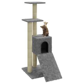 Ansamblu pisici, stâlpi din funie sisal, gri deschis, 92 cm, 4 image