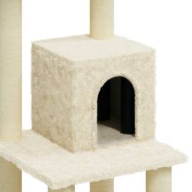Ansamblu pisici cu stâlpi din funie de sisal, crem, 105 cm, 5 image