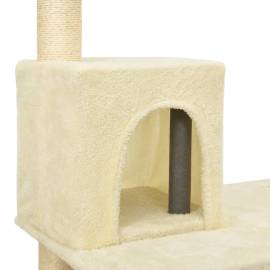 Ansamblu pisici cu stâlpi din funie de sisal, crem, 119 cm, 6 image