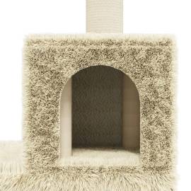 Ansamblu pisici cu stâlpi din funie de sisal, crem, 188 cm, 7 image