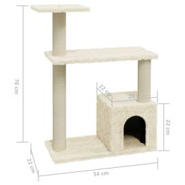 Ansamblu pisici cu stâlpi din funie de sisal, crem, 70 cm, 6 image
