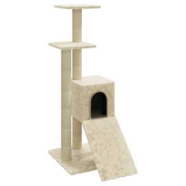 Ansamblu pisici cu stâlpi din funie de sisal, crem, 92 cm, 2 image