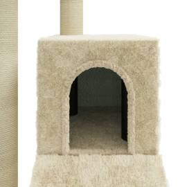 Ansamblu pisici cu stâlpi din funie de sisal, crem, 92 cm, 7 image