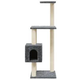 Ansamblu pisici cu stâlpi din funie de sisal, gri închis 104 cm, 4 image