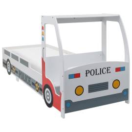 Pat de copii cu birou tip mașină de poliție, 90x200 cm, 2 image