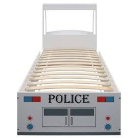 Pat de copii cu birou tip mașină de poliție, 90x200 cm, 5 image