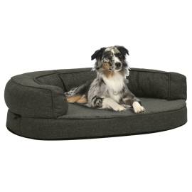 Saltea ergonomică pat câini gri închis 75x53cm aspect in/fleece