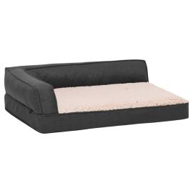 Saltea ergonomică pat de câini, 75x53 cm, gri, aspect in/fleece, 2 image