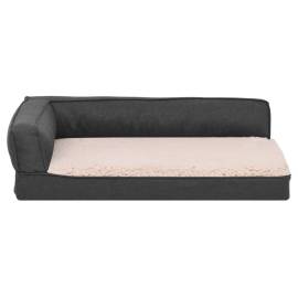 Saltea ergonomică pat de câini, 75x53 cm, gri, aspect in/fleece, 4 image