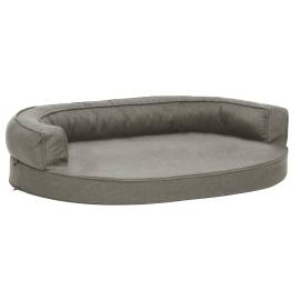 Saltea ergonomică pat de câini, gri, 75x53 cm, aspect de in, 2 image