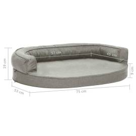 Saltea ergonomică pat de câini, gri, 75x53 cm, aspect de in, 7 image