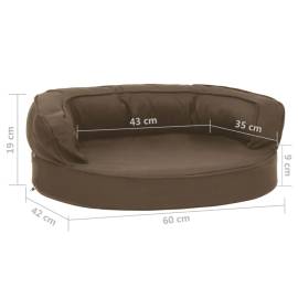 Saltea ergonomică pat de câini, maro, 60x42 cm aspect in/fleece, 7 image