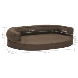 Saltea ergonomică pat de câini, maro, 75x53 cm aspect in/fleece, 7 image