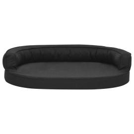 Saltea ergonomică pat de câini, negru, 75x53 cm, aspect de in, 3 image